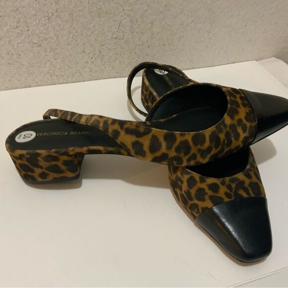 Veronica Beard Cecile Slinback Pumps Leopard Print Size 10 - Picture 5 of 11